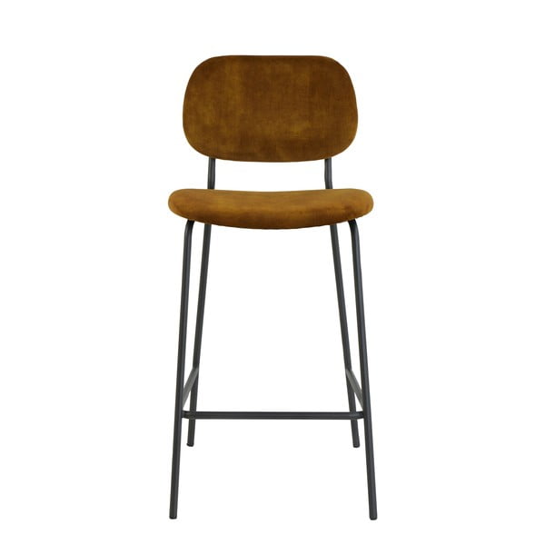 Sametist baaritooli sinepist 92 cm Emma - Light & Living-image-3