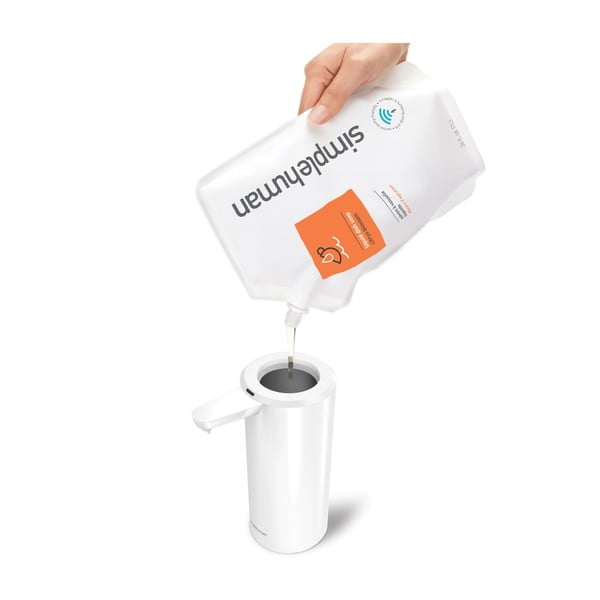 Valge kontaktivaba metallist seebidosaator 414 ml - simplehuman-image-2