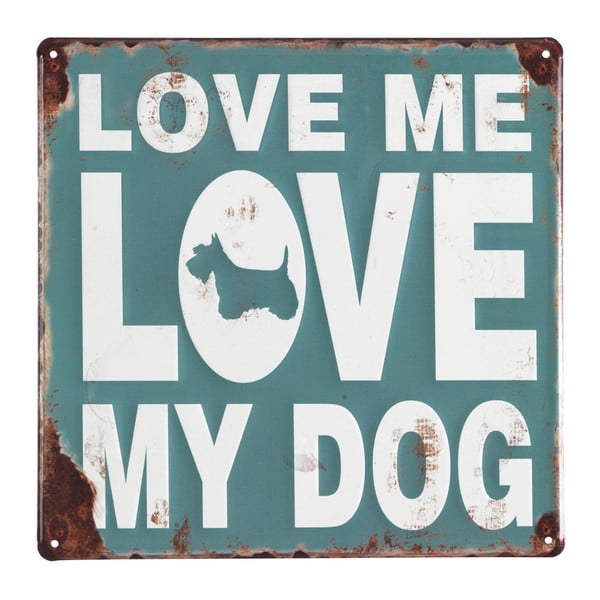 Sada 4 nástěnných kovových dekorací Geese Love My Dog