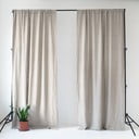 Beež linane tunneliga kardin 250 x 140 cm Night Time - Linen Tales
