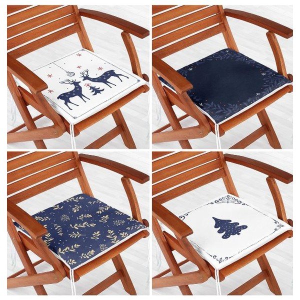 Jõulumotiiviga istmepadjad 4tk komplektis 40x40 cm Blue Christmas - Mila Home