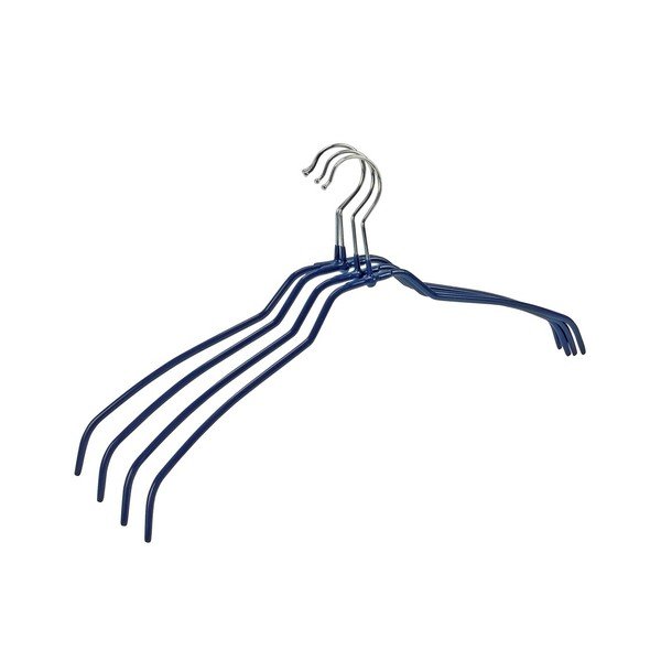 Komplekt 4 sinist libisemisvastast riidepuude riputajat Hanger Slim - Wenko-image-1