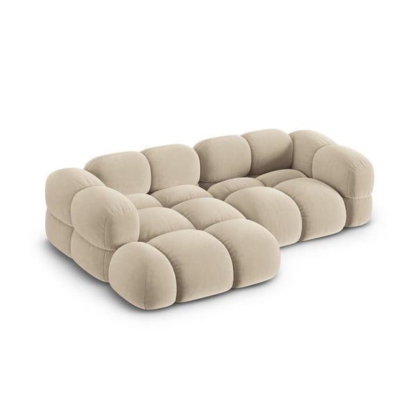  Beež sametist nurgadiivan (vasak nurk/laiendiga) Loretto – Cosmopolitan Design-image-2