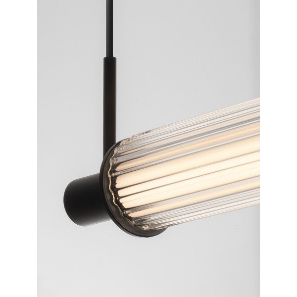 Matt must alumiiniumist hämardatav LED-rippvalgusti klaasist varjuga Glovia - Nova Luce-image-3