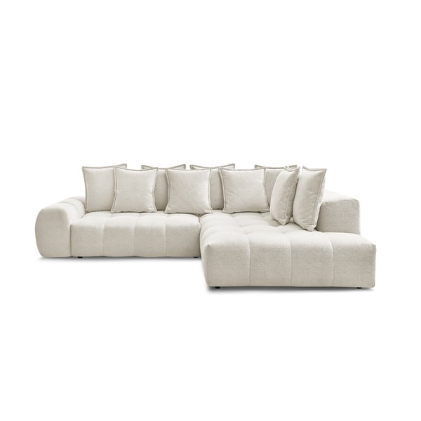 Valge šenilldiivanvoodi/panipaigaga nurgadiivan (parempoolne/L-kujuline) Everest - Bobochic Paris