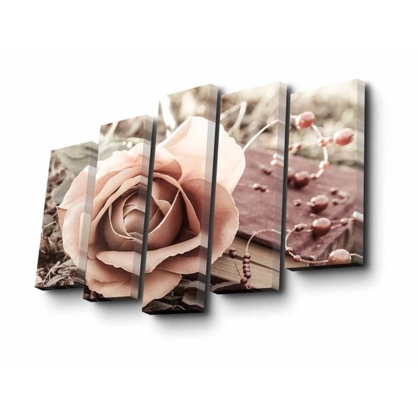 Vícedílný obraz Pink Rose, 82 x 50 cm