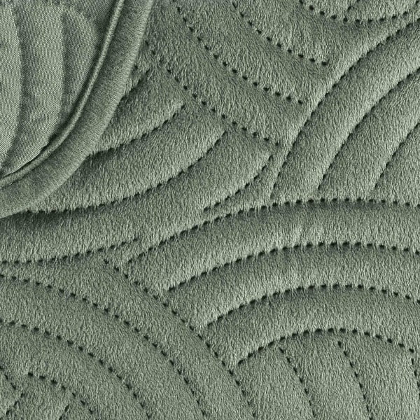 Roheline sametist voodikatte ja padjapüüri komplekt 240x260 cm Solange - douceur d'intérieur-image-4