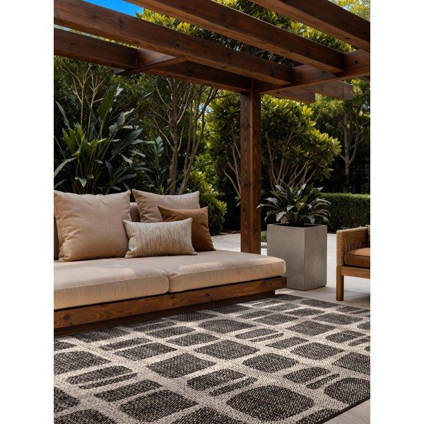 Must/kreemikas sise- ja õuevaip 120x170 cm Haringey Ruskin - Ted Baker-image-1