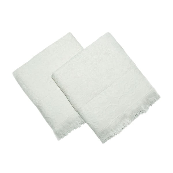 Sada 2 krémových ručníků Sehzade, 50 x 90 cm