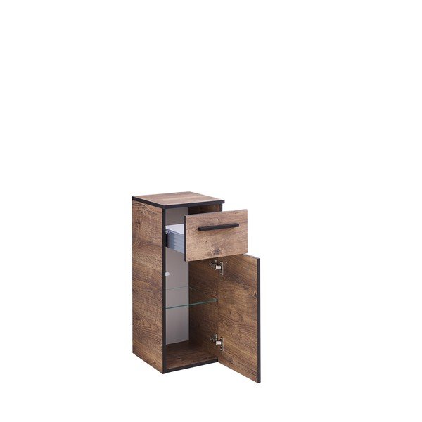 Pruun madal vannitoakapp tammepuust 30x72 cm Set 374 - Pelipal-image-2
