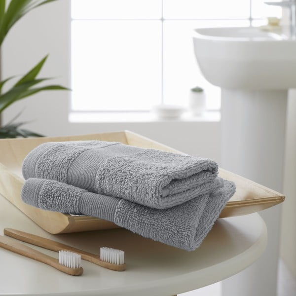 Helehallid froteerätikud 2tk komplektis 30x30 cm Anti-Bacterial - Catherine Lansfield-image-1