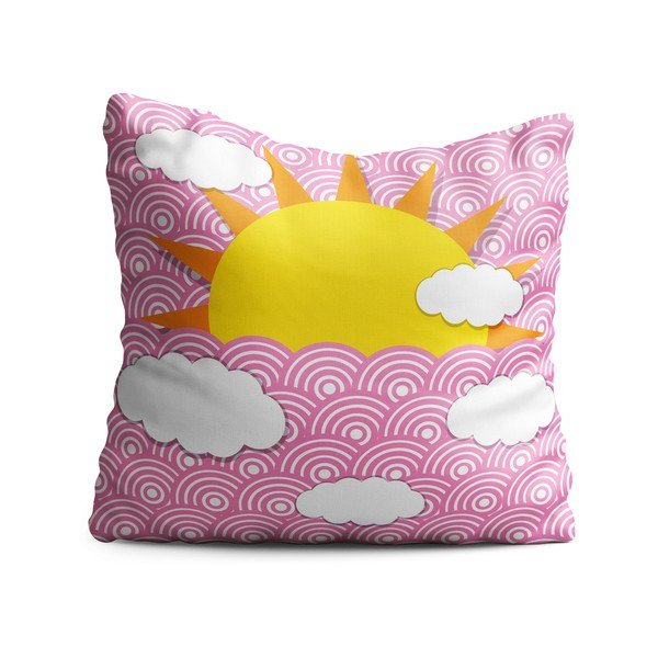 Dětský polštář OYO Kids Sun With Clouds, 40 x 40 cm