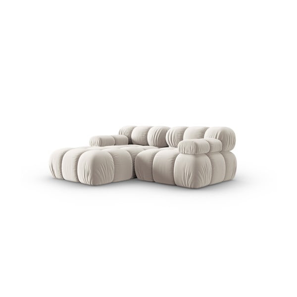 Beež sametist modulaarne nurgadiivan (vasak nurk) Bellis – Micadoni -image-3