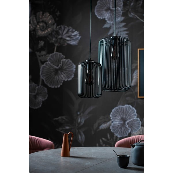 Must rippvalgusti metallist varjuga ø 25 cm Cage - Fischer & Honsel-image-1