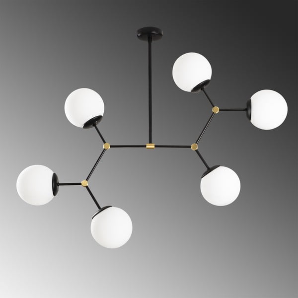 Must rippvalgusti 6 pirnile Damar - Opviq lights-image-1