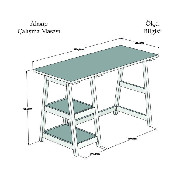 Hnědý pracovní stůl z borovicového masivu Perla-image-2