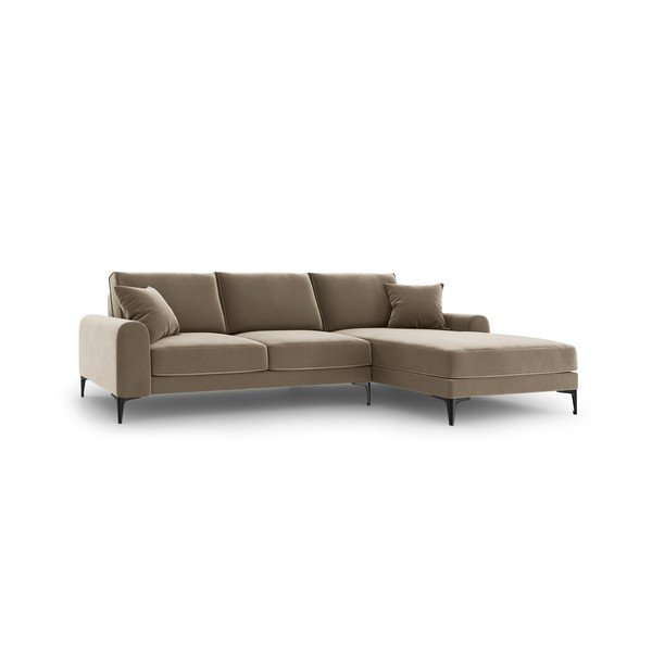 Beež sametne nurgadiivan , paremas nurgas Madara - Mazzini Sofas
