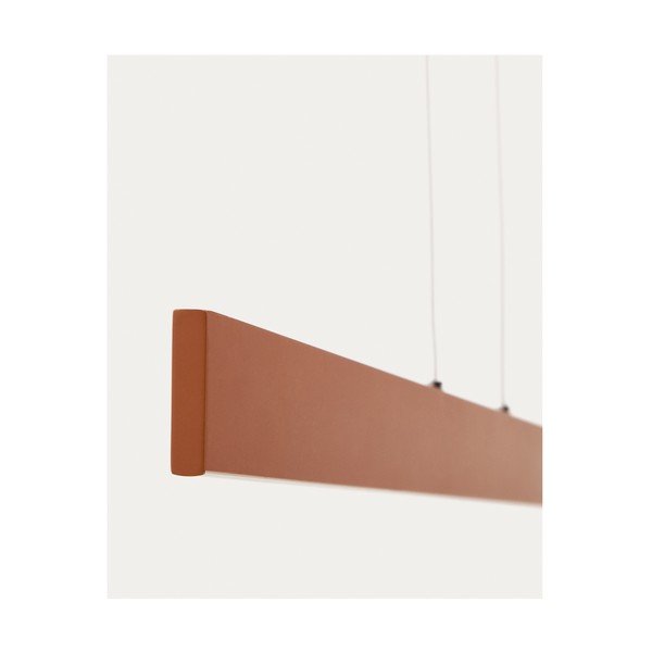Terrakottapunane LED-rippvalgusti metallist varjuga Boadella - Kave Home-image-3
