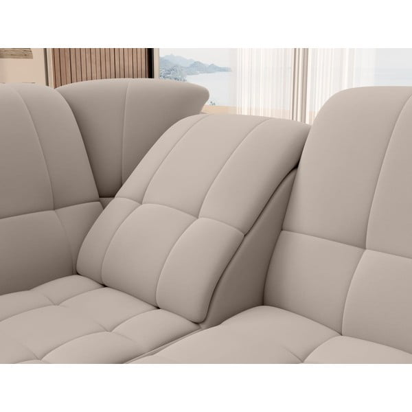 Beež sametist lahtikäiv/sahtliga nurgadiivan (vasak nurk/L-kujuline) Sado – ELTAP-image-1