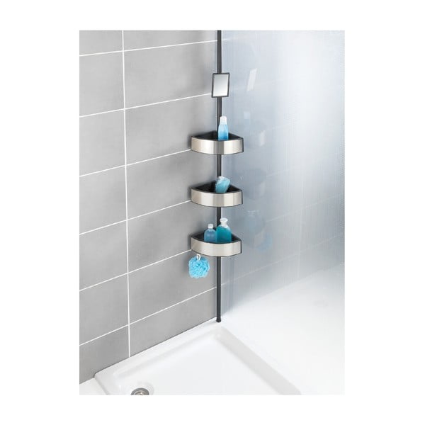 Teleskoopnurga riiul dušši jaoks Prea hõbedane/must, 27 x 20 cm - Wenko-image-4