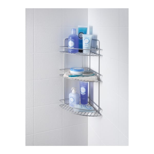 Seinale paigaldatud nurgas vannitoa riiul kolme tasandiga Ref - Metaltex-image-1
