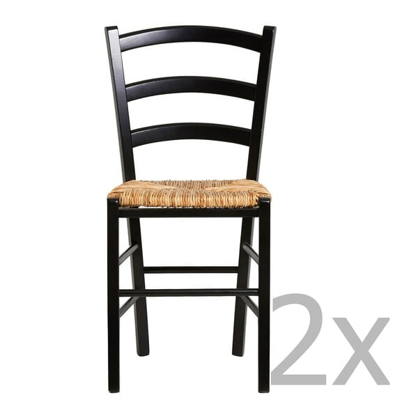 Sada 2 černých jídelních židlí Marckeric Paloma