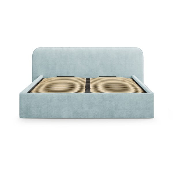 Mentoolivärvi polsterdatud kaheinimesevoodi koos panipaiga ja voodipõhjaga 160x200 cm Elizabeth - Micadoni-image-4