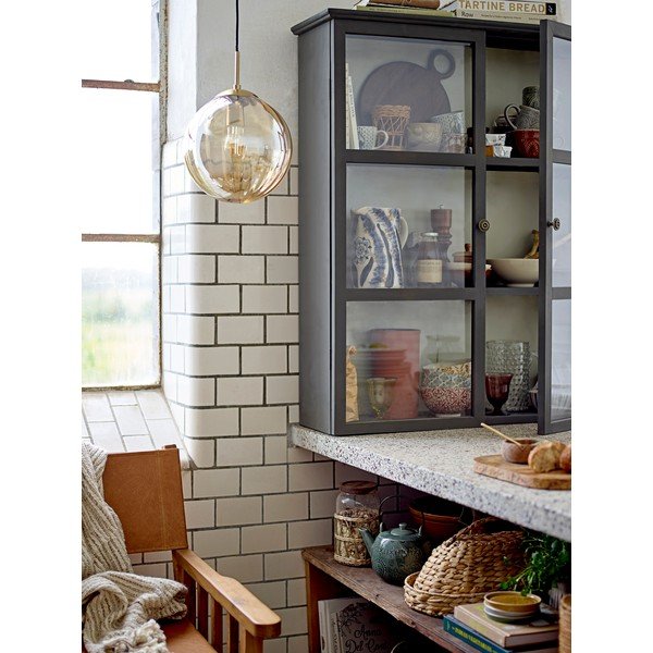 Hall ripp-vitriinkapp kuusepuidust 85x100x25 cm Tone - Bloomingville-image-1