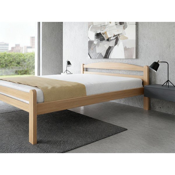 Pöögipuidust kaheinimesevoodi liistudest raamiga 180x200 cm naturaalses värvitoonis Bellariva - B.E.S.-image-1