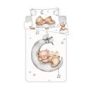 Valge puuvillane laste voodipesu 100x135 cm Teddy Bear "Ribbon" - Jerry Fabrics