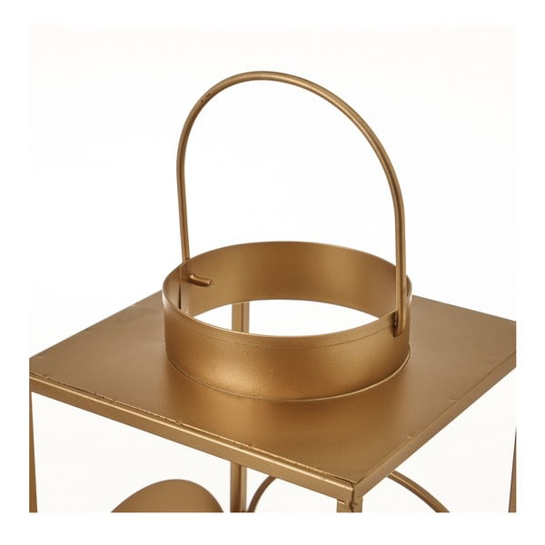 Kuldset värvi metallist latern, kõrgus 35 cm - Casa Selección-image-1