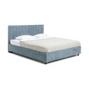 Sinine polsterdatud kaheinimesevoodi koos voodipõhja ja panipaigaga 160x200cm Myra Slim Line - Bonami Selection