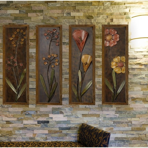 4-osaline seinamaaling Tume lill - Evila Originals