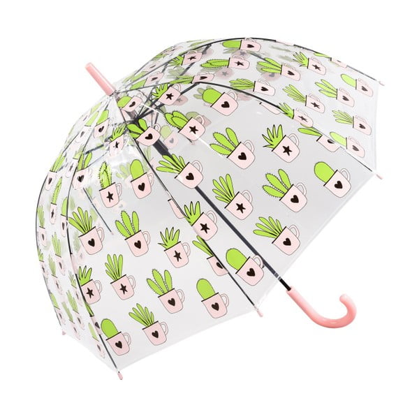 Transparentní holový deštník Cactus, ⌀ 81 cm