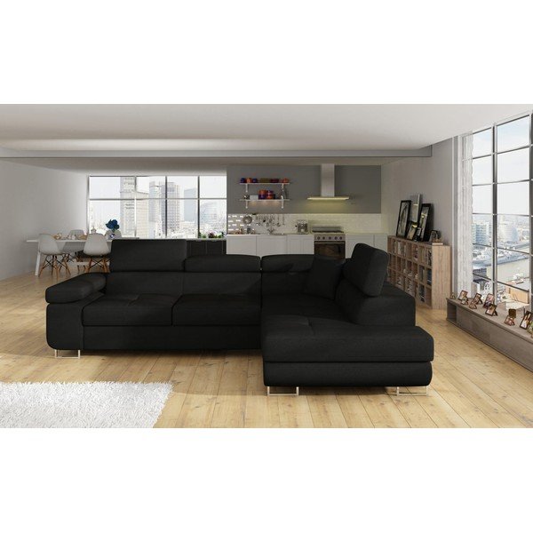 Must nurgadiivan, muudetav / koos panipaigaga, parem nurk Anton – ELTAP-image-1