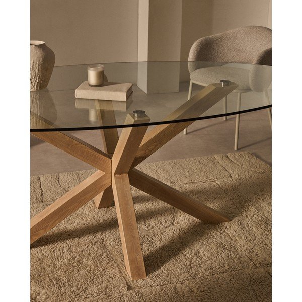 Söögilaud klaasist pealispinnaga 100x200 cm Argo - Kave Home-image-2