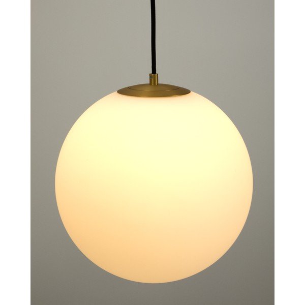 Valge/kuldne ripplamp klaasist varjuga ø 10 cm Brisia - Kave Home-image-1