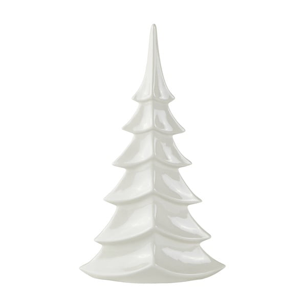 Bílý keramický dekorativní vánoční stromek KJ Collection Tree, výška 35 cm
