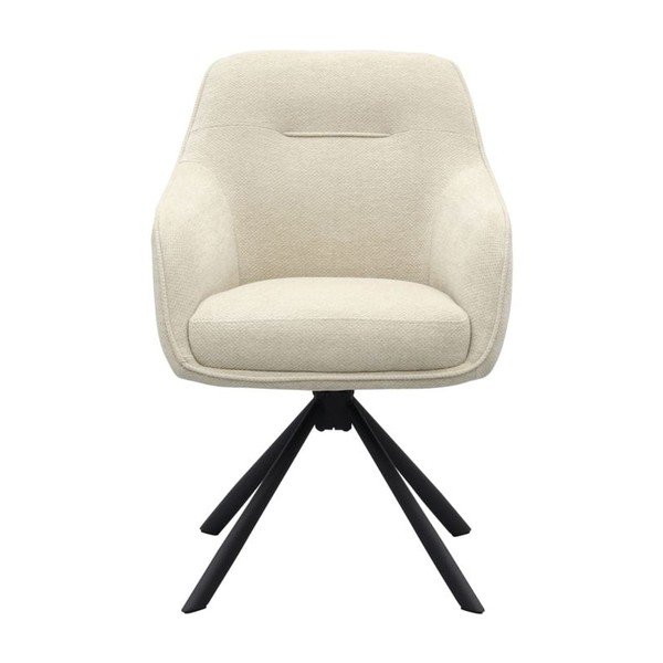 Kreemjas polsterdatud söögitool käetugedega Avola - Unique Furniture-image-1