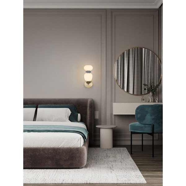 Valge/kuldne metallist LED-seinavalgusti, hämardatav Palo - Nova Luce-image-2