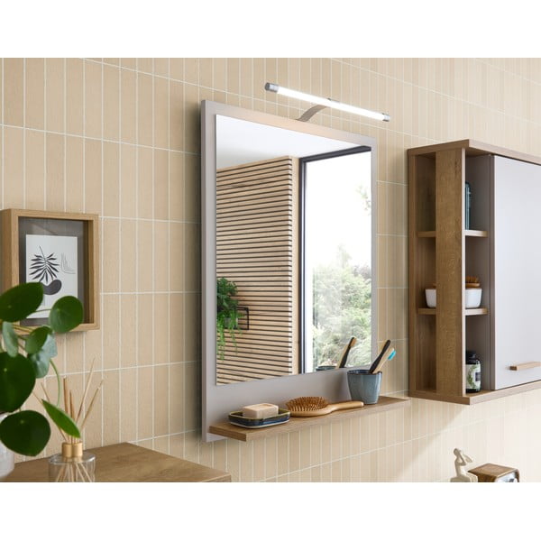 Valgustuse ja riiuliga seinapeegel 60x74,5 cm Quickset 966 - Pelipal-image-1