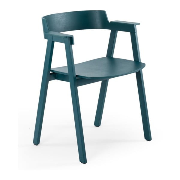 Petrooleumivärvi söögitool tammepuidust käetugedega Flip – Gazzda