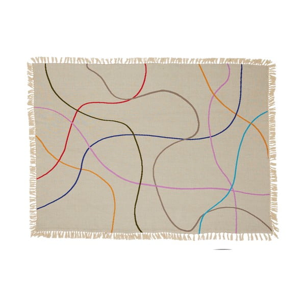 Beež puuvillane tekk 200x140 cm Outline - Hübsch