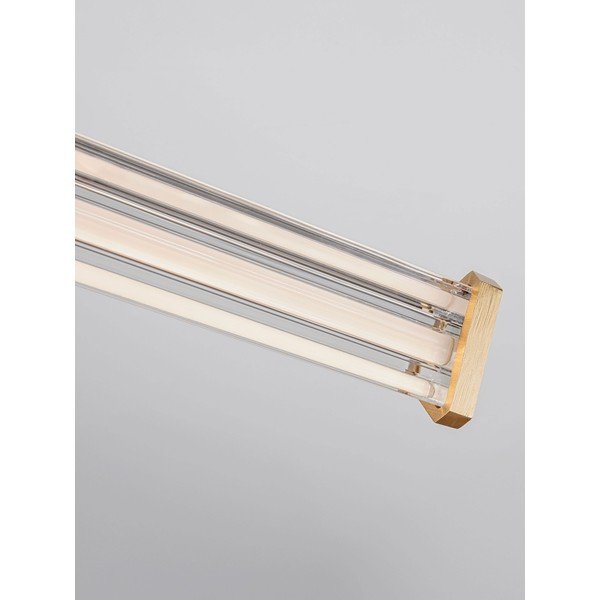 Metallist hämardatav LED-rippvalgusti mattkuldses värvitoonis akrüülklaasist varjuga Pheme - Nova Luce-image-1