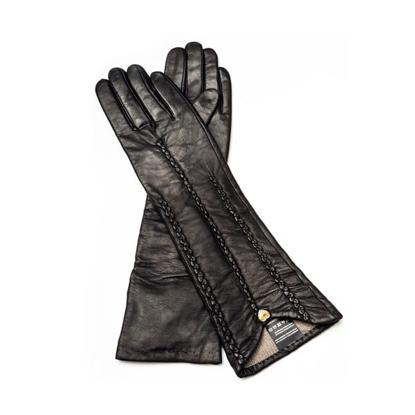 Dámské černé kožené rukavice <br>Pride & Dignity New York, vel. 8