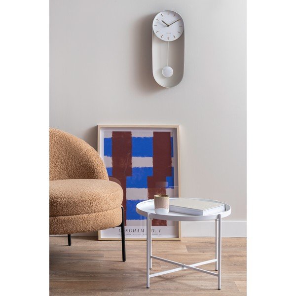 Valge metallist ümmargune diivanilaud ø 50 cm Meseta – Leitmotiv-image-1