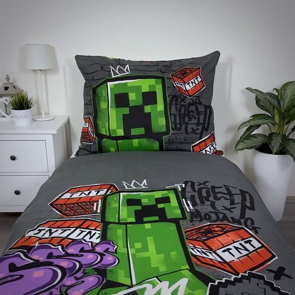 Puuvillane lastevoodipesu üheinimesevoodile 140x200 cm Minecraft Metro Art - Jerry Fabrics-image-3