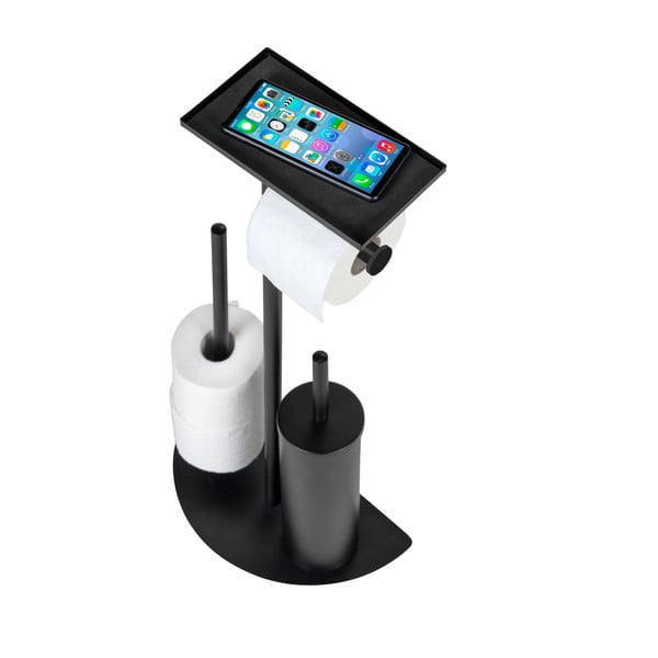 Must terasest WC-paberi hoidja koos harjaga Cosenza - Wenko-image-4