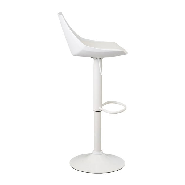 Valged kunstnahast reguleeritava kõrgusega baaritoolid 2tk komplektis (istme kõrgus 56,5 cm) - Casa Selección-image-1