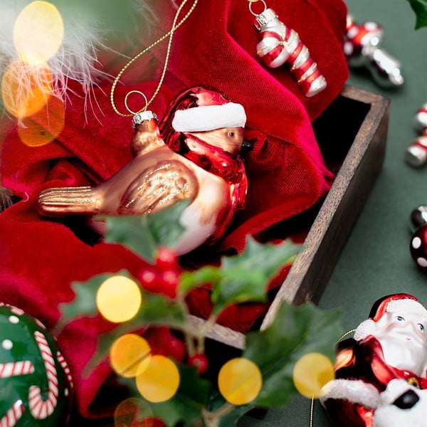 Klaasist jõulukaunistus Robin - Sass & Belle-image-1